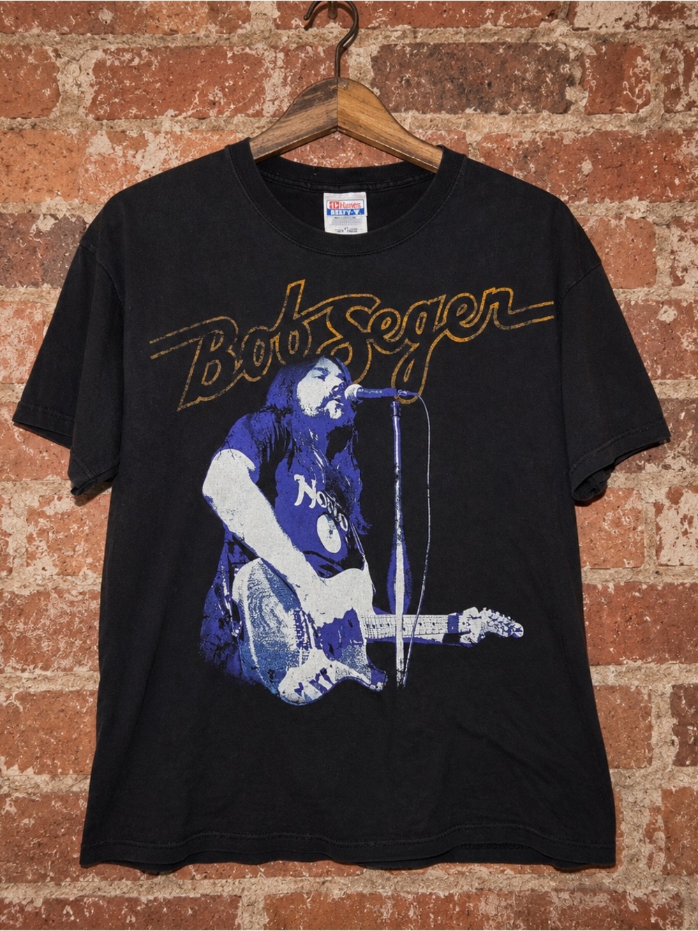 Bob Seger Vintage Short Sleeve Black Tshirt Size Large